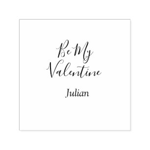 Be my valentine red name elegant love couple  self-inking stamp