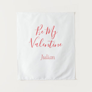 Be my valentine red name elegant love couple tapestry