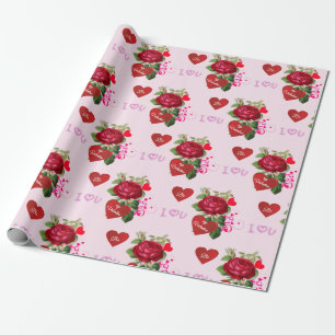 Be My Valentine Red Roses Holiday Wrapping Paper