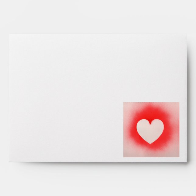 Be my Valentine red white heart note  Envelope (Front)