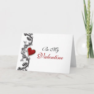 "Be my Valentine" romantic red heart Holiday Card