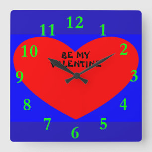 Be My Valentine Square Wall Clock
