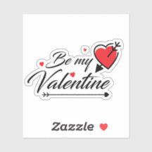 Be my valentine sticker 
