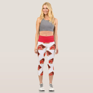 Be my Valentine Strawberry red bow box Capri Leggings