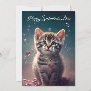 Be My Valentine - Sweet Little Kitten Love Holiday Card