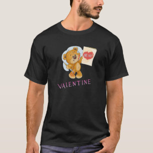 Be My Valentine - Toy Bear With Heart Sign Asking T-Shirt