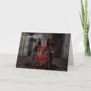 Be My Valentine Zombie Couple Holiday Card