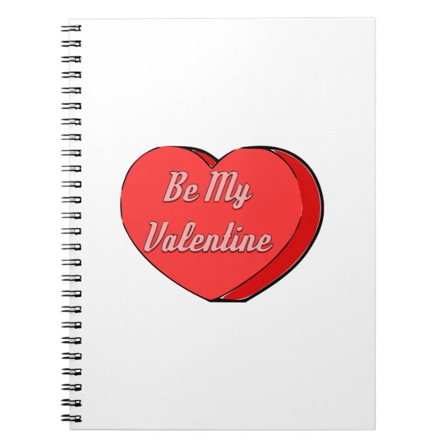 Be My Valentines Candy Heart Drawing Notebook (Front)