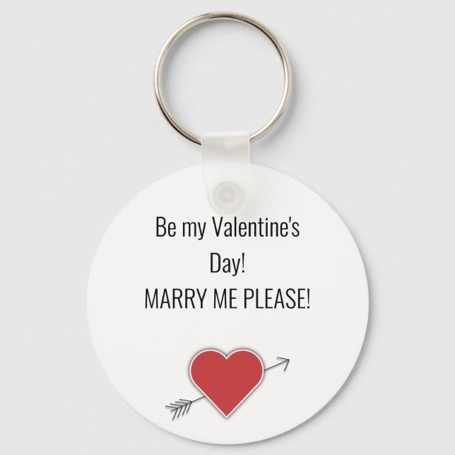 Be my Valentine's Day! MARRY ME PLEASE! Keychain (Front)