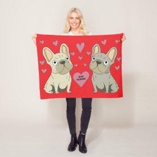 Be my Valentines, dogs Fleece Blanket