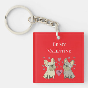 Be my Valentines, dogs Key Ring