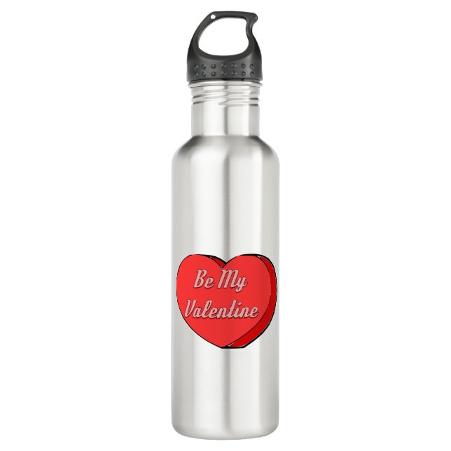 Be My Valentines Heart Candy Drawing 710 Ml Water Bottle (Front)