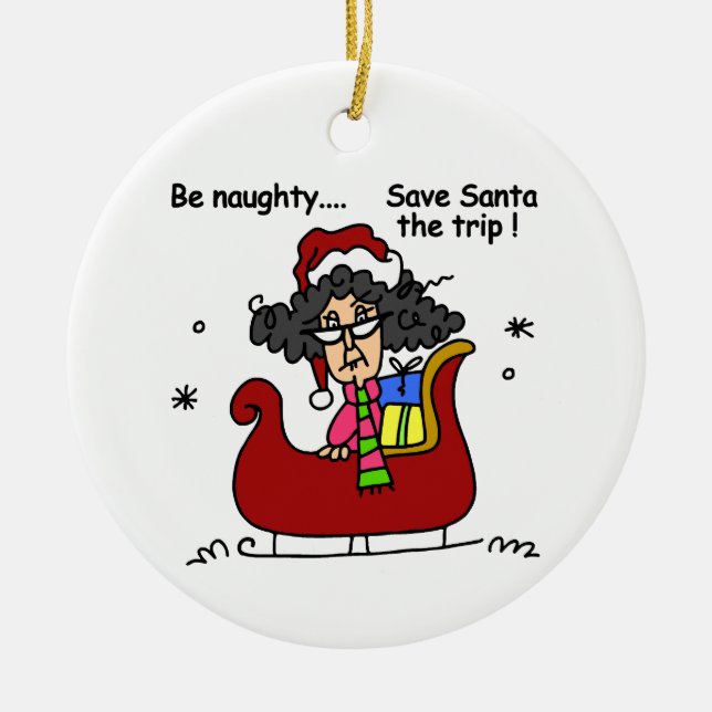 Be Naughty Ceramic Tree Decoration (Front)