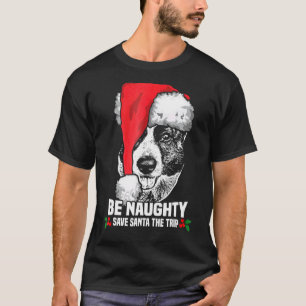 Be Naughty Save Santa Cardigan Welsh Corgi Xmas T-Shirt