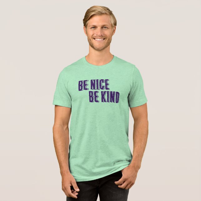 Be Nice, Be Kind T-Shirt Tri-Blend Shirt (Front Full)