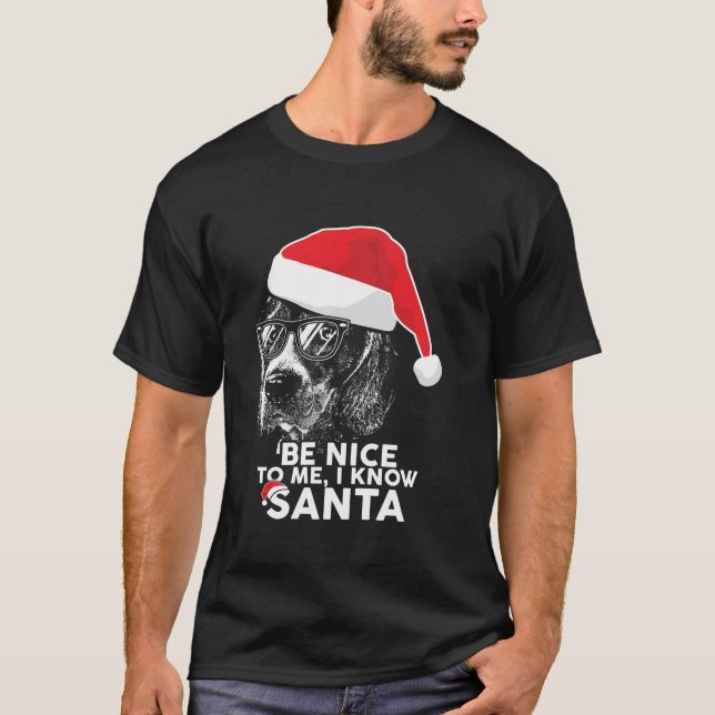 Be Nice Beagle Christmas Funny Xmas T Shirt (Front)
