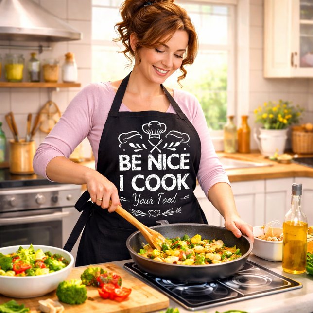 Be Nice I Cook Your Food Funny cooking Apron (Creator Uploaded)