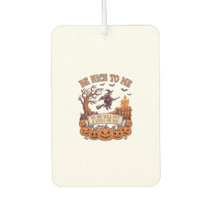 Be Nice Me Halloween Witch Broom Pumpkins_1 Car Air Freshener