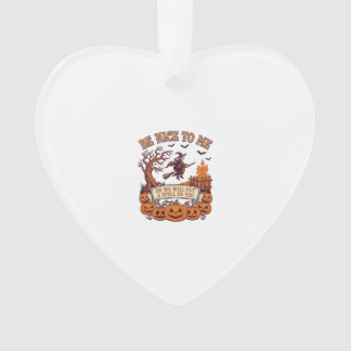 Be Nice Me Halloween Witch Broom Pumpkins_1 Ornament