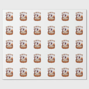 Be Nice Me Halloween Witch Broom Pumpkins_1 Wrapping Paper