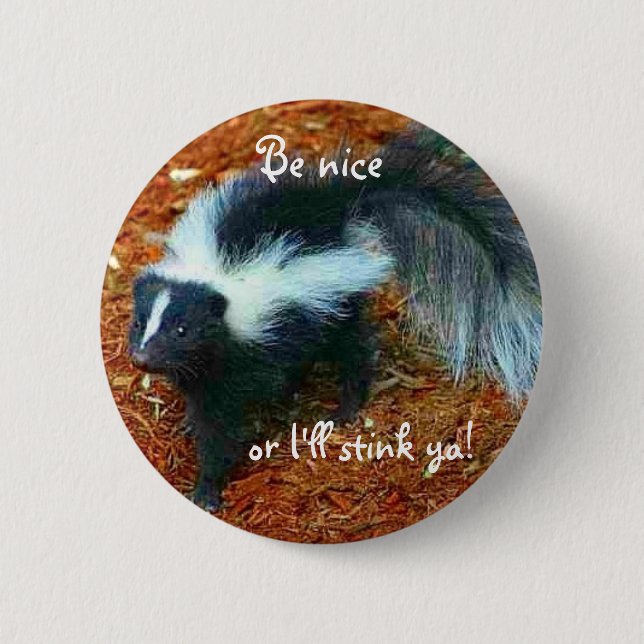 Be nice or I'll stink ya!-button 6 Cm Round Badge (Front)