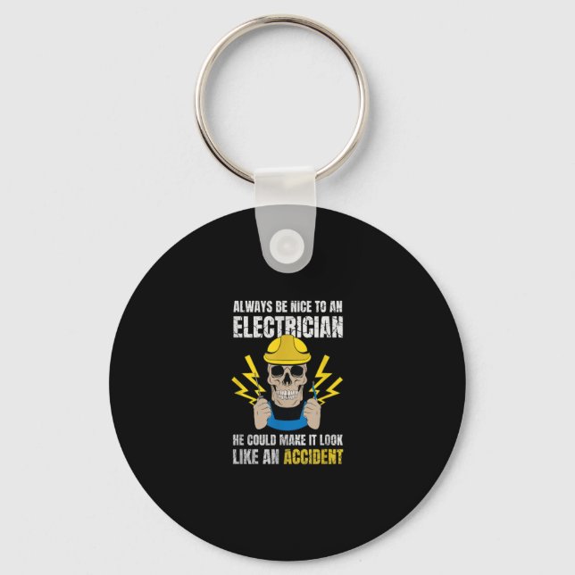Be Nice To Electrician Gift Electrical Engineer Key Ring (Front)