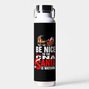 Be Nice To The Cna Santa Is Watching Water Bottle