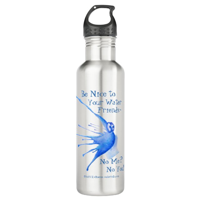 Be Nice to Your Water Friends! Water Bottle (Front)