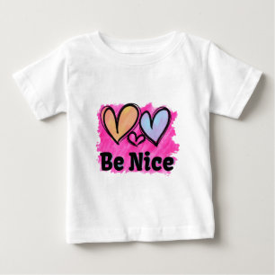 Be Nice Watercolor Hearts Baby T-Shirt
