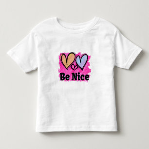 Be Nice Watercolor Hearts Toddler T-Shirt