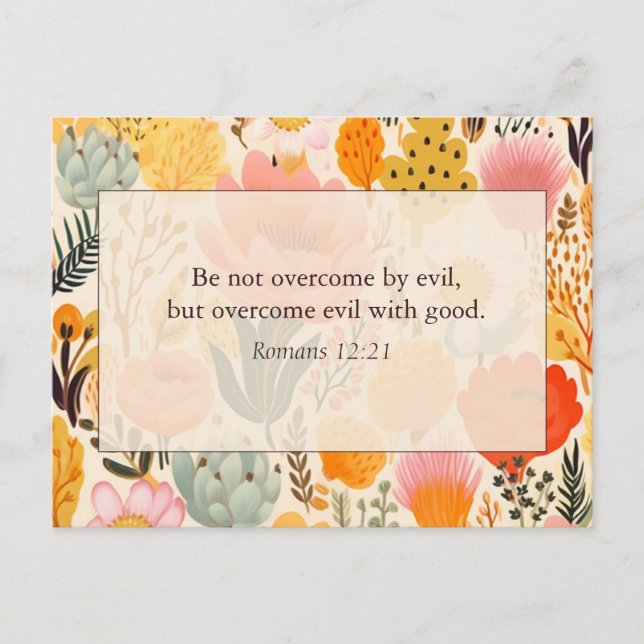 Be Not Overcome by Evil Christian Bible Verse  Postcard (Front)