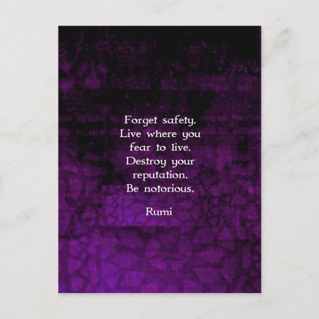 Be Notorious Rumi Inspirational Quote Postcard (Front)