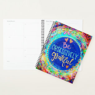 Be Obsessively Grateful Quote Inspirational Fun Planner