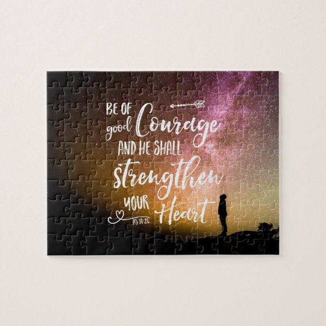Be of Good Courage night sky - Psalm 31:24 Jigsaw  Jigsaw Puzzle (Horizontal)