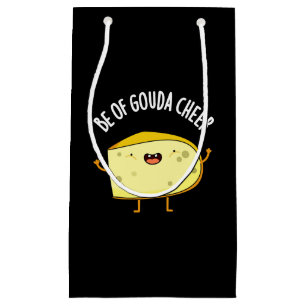 Be Of Gouda Cheer Funny Cheese Pun  Dark BG Small Gift Bag