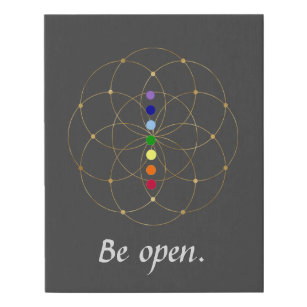 Be Open Chakra & Seeds of Life Faux Canvas Print