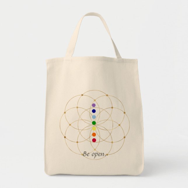 Be Open Chakra & Seeds of Life  Tote Bag (Front)