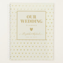 BE ORGANIZED WEDDING PLANNER - GOLD Hearts Custom