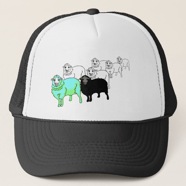 Be Original- Aquamarine Sheep Trucker Hat (Front)