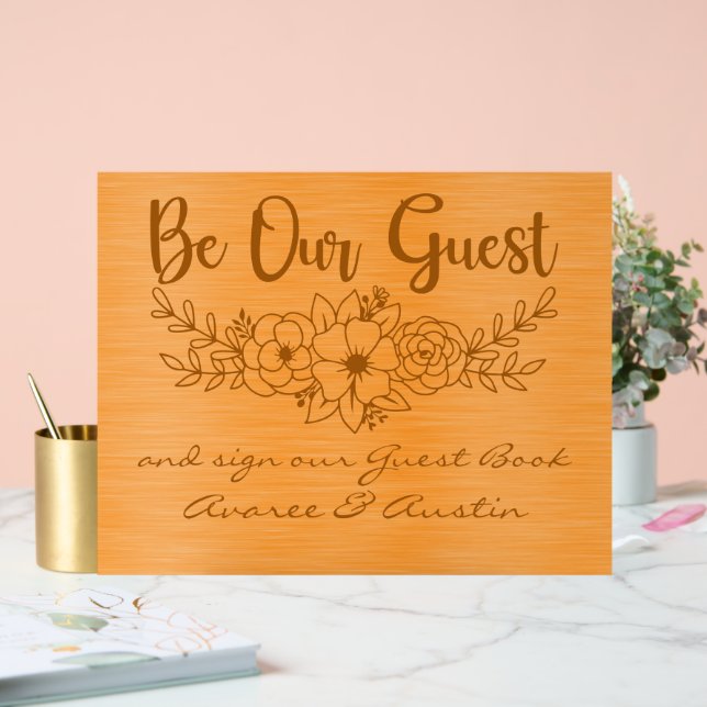 Be Our Guest and Sign Our Guestbook Orange Wedding (Wedding)