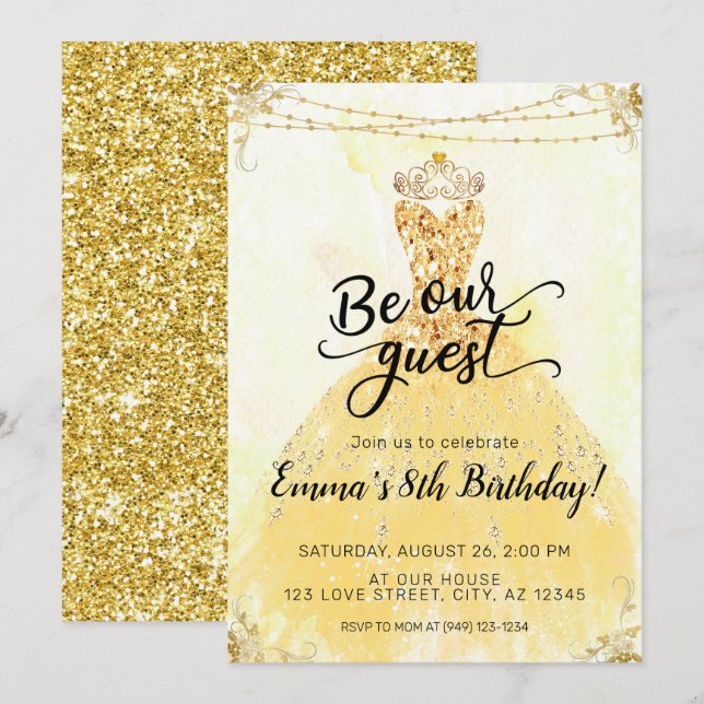 Be our Guest Birthday Invitation (Front/Back)