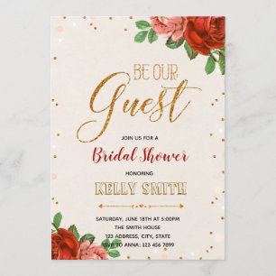 Be our guest bridal shower invitation