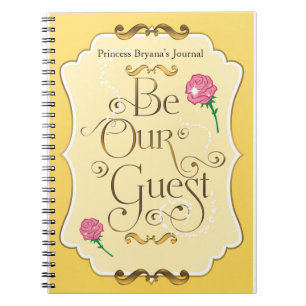 Be Our Guest Pink Rose Princess Notebook Journal