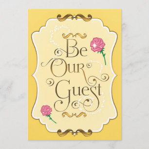 BE OUR GUEST Pink Roses Elegant Event Party Invitation