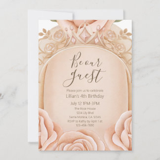 Be Our Guest Princess Girls Fourth Birthday Invitation