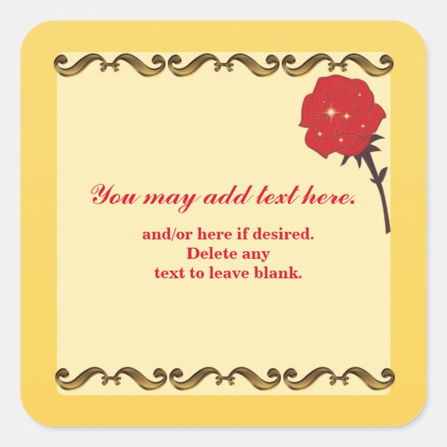 Be our guest-Red Rose Birthday Party Sticker (Front)