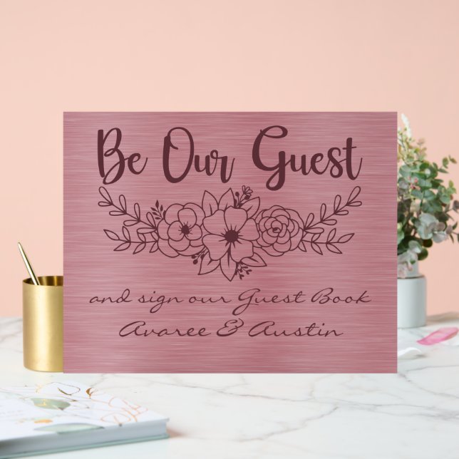 Be Our Guest  Sign Our Guestbook Burgundy Wedding (Wedding)