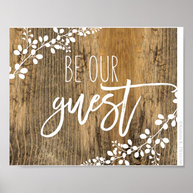 Be Our Guest Wedding & Home Sign (Front)