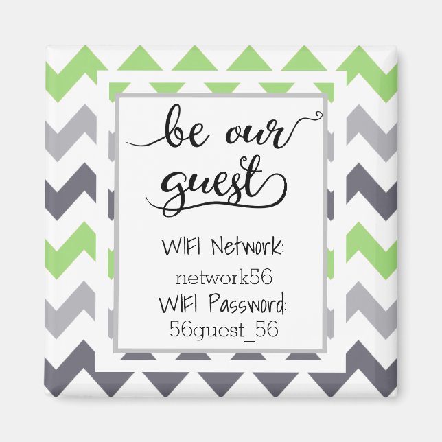 Be Our Guest Wifi Information Password Magnet (Front)