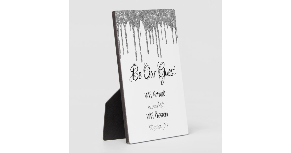 Be Our Guest Wifi Information Password Wedding Plaque Zazzle Co Uk